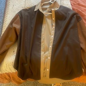 Over sized brown long sleeve button down
